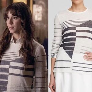 Vince Linen Blend Abstract Top Sz S